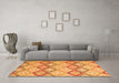 Machine Washable Southwestern Orange Country Area Rugs in a Living Room, wshcon2089org