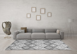 Machine Washable Southwestern Gray Country Rug in a Living Room,, wshcon2089gry