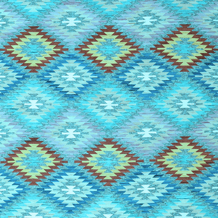 Southwestern Light Blue Country Rug, con2089lblu
