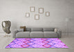 Machine Washable Southwestern Purple Country Area Rugs in a Living Room, wshcon2089pur