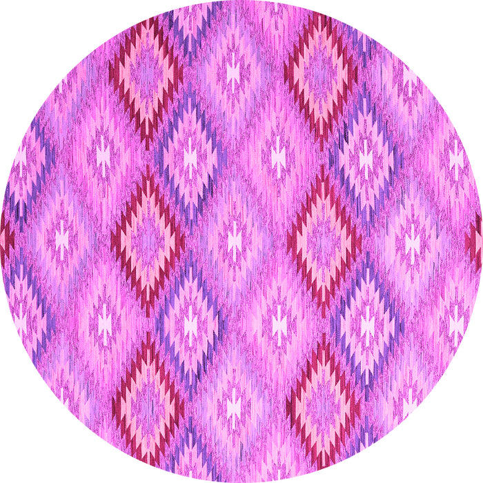 Round Southwestern Pink Country Rug, con2089pnk