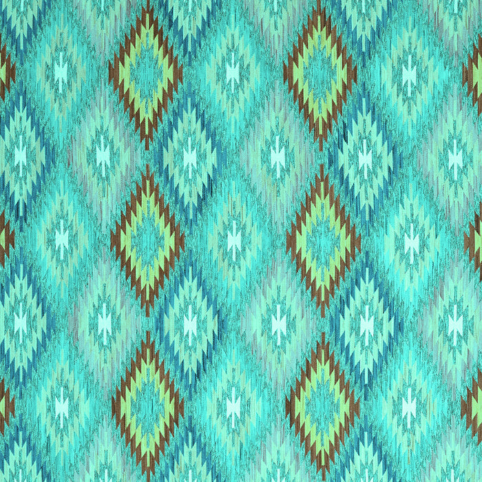 Square Southwestern Turquoise Country Rug, con2089turq