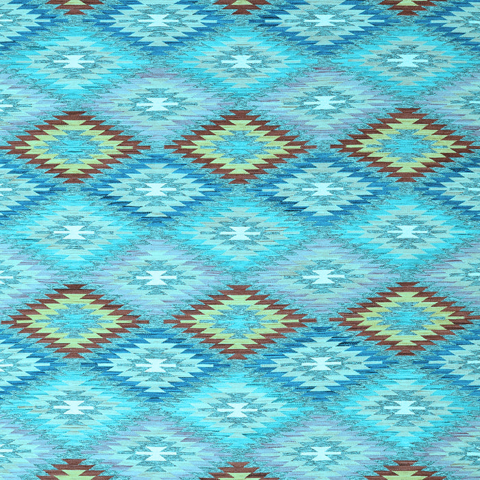 Square Southwestern Light Blue Country Rug, con2089lblu