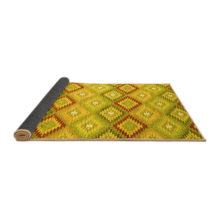 Sideview of Southwestern Yellow Country Rug, con2089yw