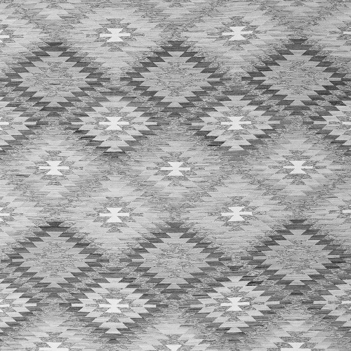 Serging Thickness of Machine Washable Southwestern Gray Country Rug, wshcon2089gry