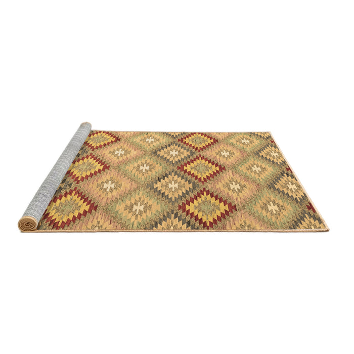 Sideview of Machine Washable Southwestern Brown Country Rug, wshcon2089brn