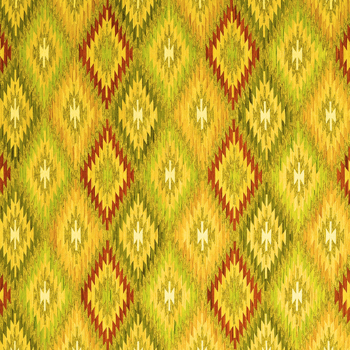 Square Southwestern Yellow Country Rug, con2089yw