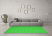 Machine Washable Abstract Green Contemporary Area Rugs in a Living Room,, wshcon208grn