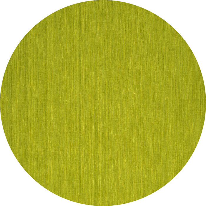 Round Machine Washable Abstract Yellow Contemporary Rug, wshcon208yw