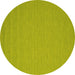 Round Machine Washable Abstract Yellow Contemporary Rug, wshcon208yw