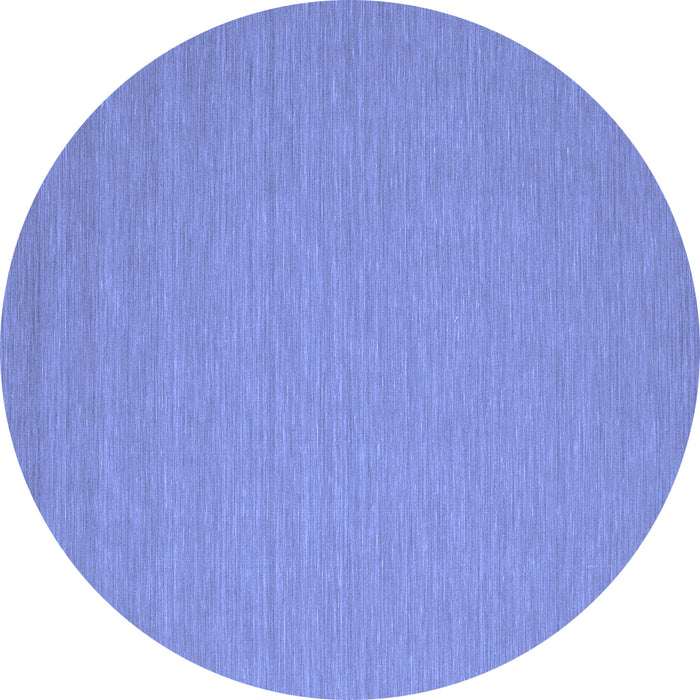 Round Abstract Blue Contemporary Rug, con208blu