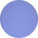 Round Abstract Blue Contemporary Rug, con208blu