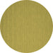 Round Abstract Brown Contemporary Rug, con208brn