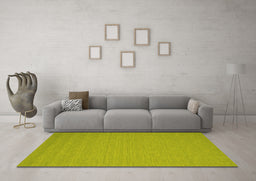 Machine Washable Abstract Yellow Contemporary Rug in a Living Room, wshcon208yw