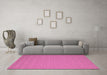 Machine Washable Abstract Pink Contemporary Rug in a Living Room, wshcon208pnk