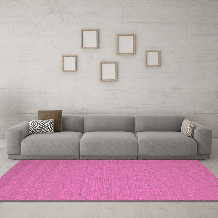 Machine Washable Abstract Pink Contemporary Rug in a Living Room, wshcon208pnk