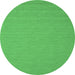 Round Machine Washable Abstract Emerald Green Contemporary Area Rugs, wshcon208emgrn