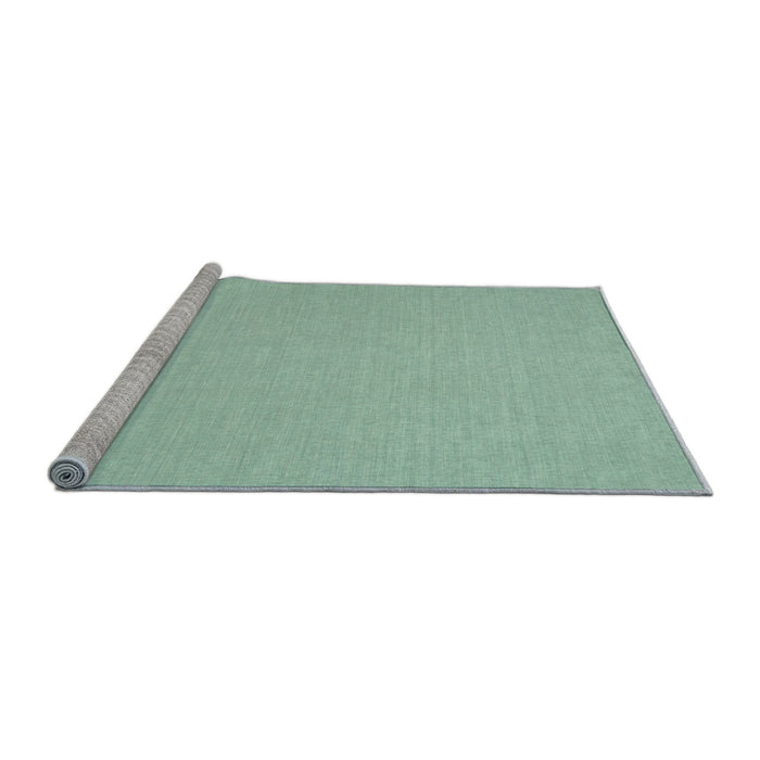 Serging Thickness of Machine Washable Contemporary Blue Green Rug, wshcon209