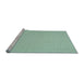 Serging Thickness of Machine Washable Contemporary Blue Green Rug, wshcon209