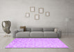 Machine Washable Abstract Purple Contemporary Area Rugs in a Living Room, wshcon2090pur