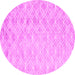 Round Abstract Pink Contemporary Rug, con2090pnk