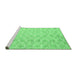 Sideview of Machine Washable Abstract Emerald Green Contemporary Area Rugs, wshcon2090emgrn