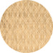 Round Abstract Brown Contemporary Rug, con2090brn