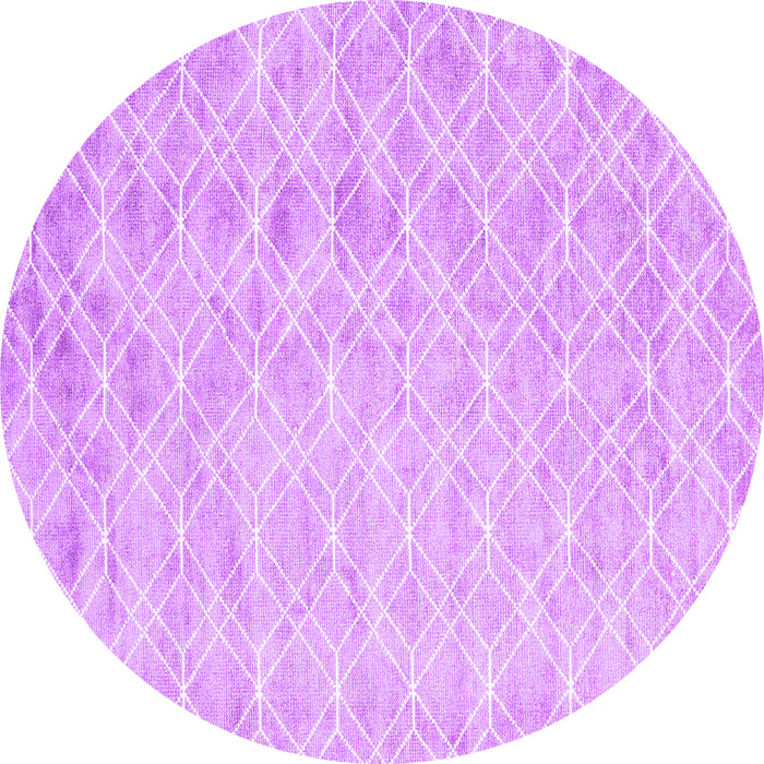 Round Machine Washable Abstract Purple Contemporary Area Rugs, wshcon2090pur