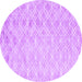 Round Machine Washable Abstract Purple Contemporary Area Rugs, wshcon2090pur