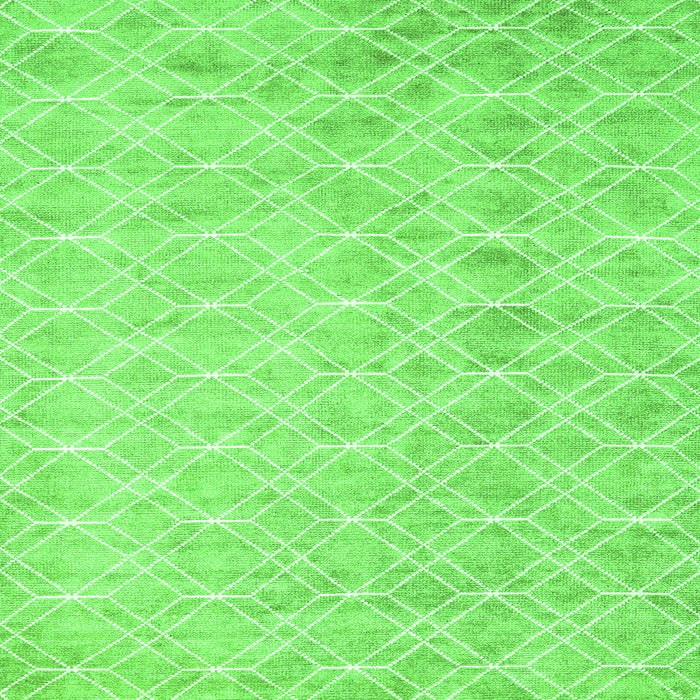 Round Machine Washable Abstract Green Contemporary Area Rugs, wshcon2090grn