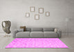 Machine Washable Abstract Pink Contemporary Rug in a Living Room, wshcon2090pnk