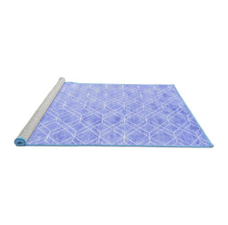 Sideview of Machine Washable Abstract Blue Contemporary Rug, wshcon2090blu