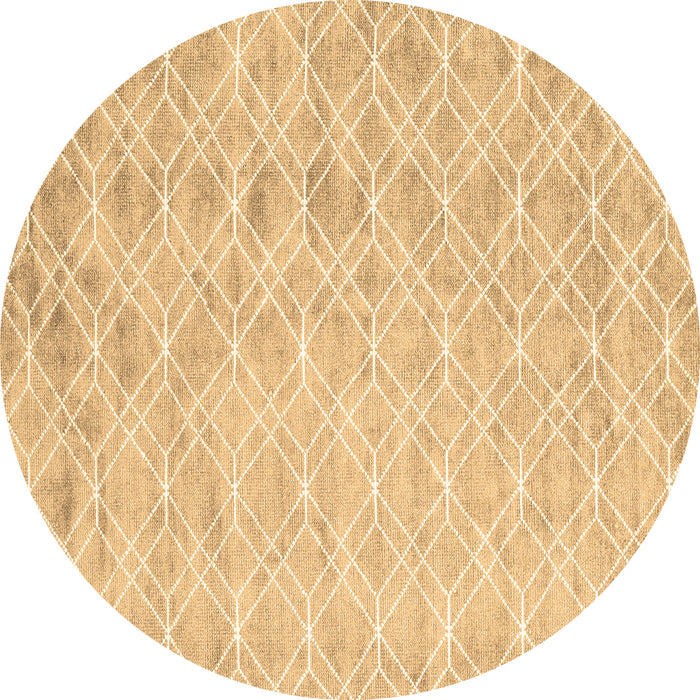Round Machine Washable Abstract Brown Contemporary Rug, wshcon2090brn