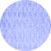 Round Abstract Blue Contemporary Rug, con2090blu