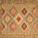 Square Machine Washable Southwestern Brown Country Rug, wshcon2091brn