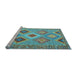 Sideview of Machine Washable Southwestern Light Blue Country Rug, wshcon2091lblu