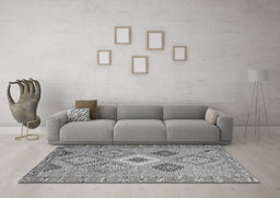 Machine Washable Southwestern Gray Country Rug in a Living Room,, wshcon2091gry
