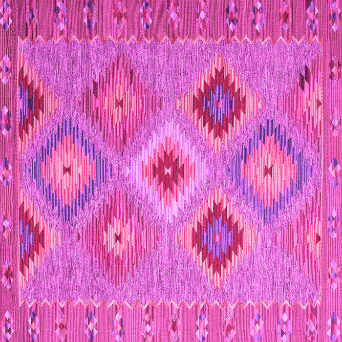 Square Machine Washable Southwestern Pink Country Rug, wshcon2091pnk