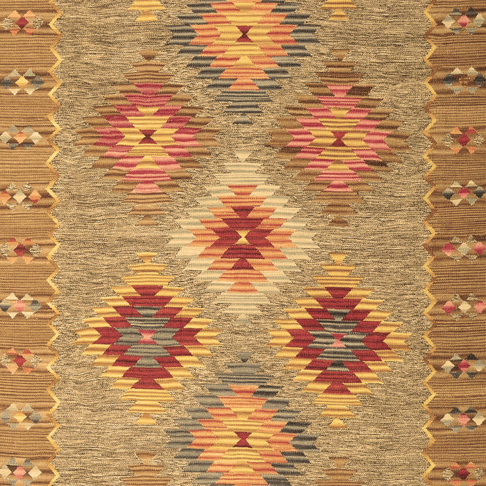 Machine Washable Southwestern Brown Country Rug, wshcon2091brn