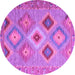 Round Southwestern Purple Country Rug, con2091pur