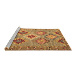 Sideview of Machine Washable Southwestern Brown Country Rug, wshcon2091brn