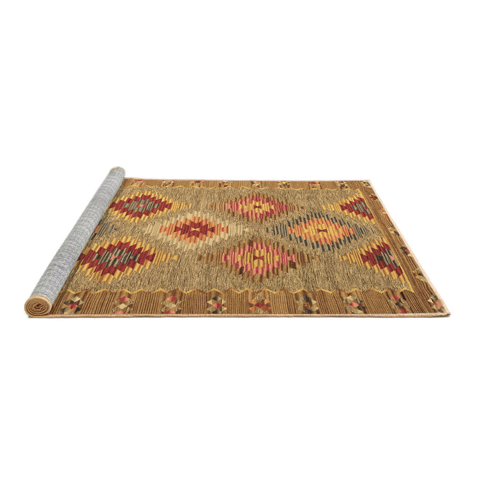 Sideview of Machine Washable Southwestern Brown Country Rug, wshcon2091brn