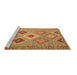 Sideview of Machine Washable Southwestern Brown Country Rug, wshcon2091brn