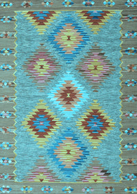 Southwestern Light Blue Country Rug, con2091lblu