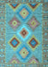 Southwestern Light Blue Country Rug, con2091lblu