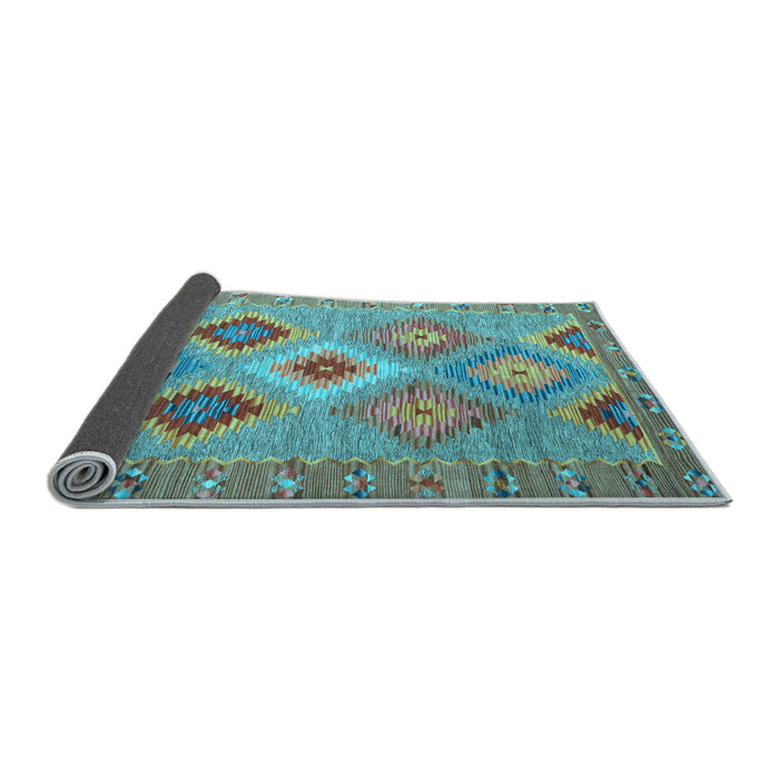 Sideview of Southwestern Light Blue Country Rug, con2091lblu