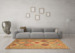 Machine Washable Southwestern Brown Country Rug in a Living Room,, wshcon2091brn