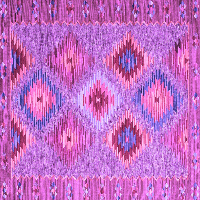 Square Machine Washable Southwestern Purple Country Area Rugs, wshcon2091pur