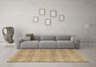 Machine Washable Abstract Brown Contemporary Rug in a Living Room,, wshcon2092brn