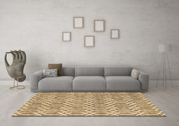 Machine Washable Abstract Brown Contemporary Rug in a Living Room,, wshcon2092brn